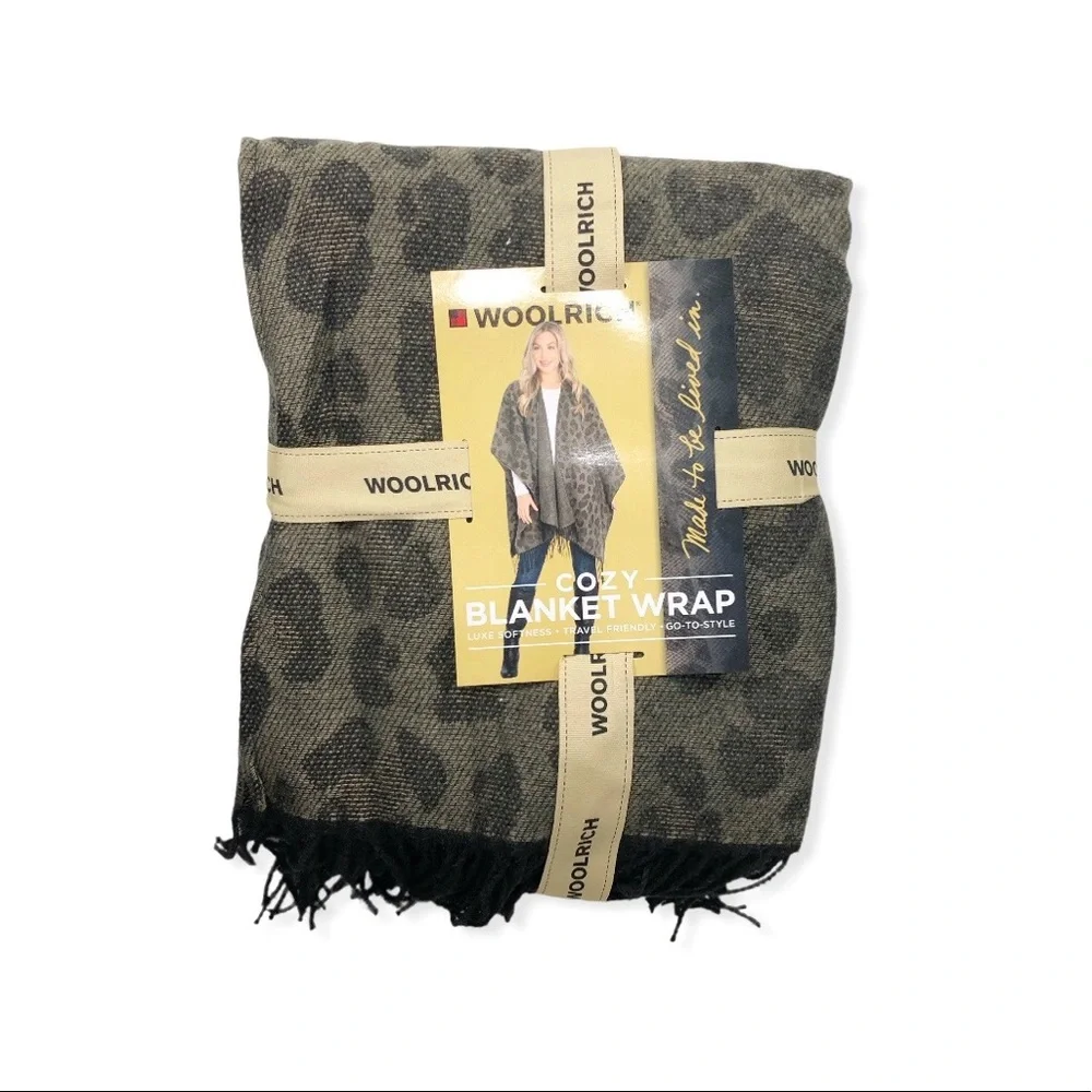 Woolrich Women’s Cozy Blanket Wrap Animal Leopard Print One Size - Picture 4 of 6